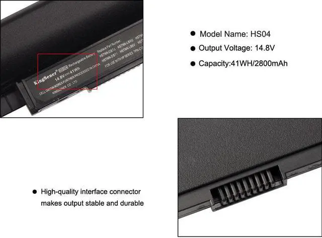 Alt view image 4 of 5 - Kingsener Laptop Battery HS04 HS03 for HP 240 245 246 250 256 G4, HP Notebook 14 15, HP 807956-001 807957-001 807612-421 HSTNN-LB6U HSTNN-LB6V N2L85AA 807611-421 807611-131