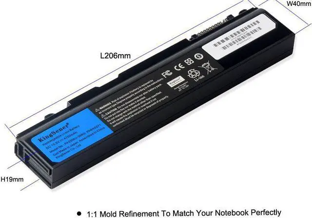 Alt view image 5 of 7 - KingSener PA3356U Notebook Laptop Battery for Toshiba Satellite Pro U200 U205 Tecra A10 Portege M300 S100 PA3456U PA3588U PABAS048 PABAS054