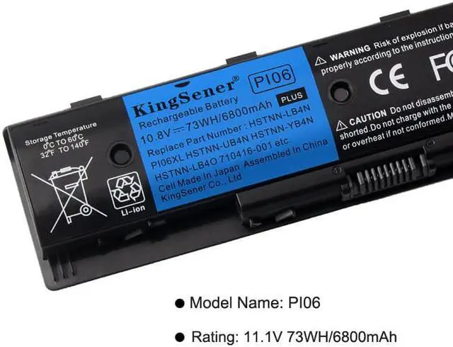 Alt view image 6 of 7 - KingSener Laptop Battery for HP PI06 PI09 710416-001 710417-001, Envy 15 15T 17 
Pavilion 14-E000 15-E000 15t-e000 15z-e000 17-E000 17-E100 17Z-E100-12 Notebook Battery