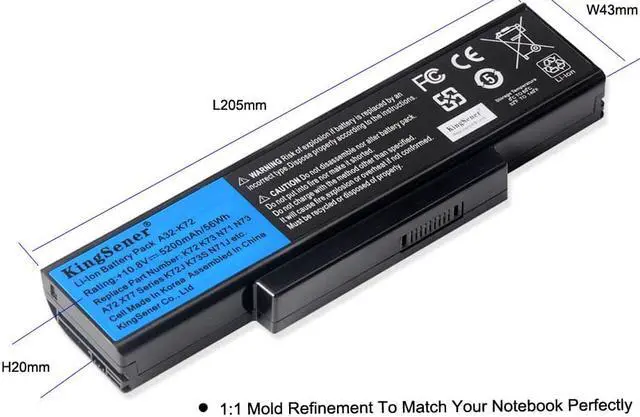 Alt view image 5 of 7 - Kingsener A32-K72 Laptop Battery for ASUS K72Y K73 K73B K73BR K73BY K73E K73J K73JK K73S K73SD K73SJ K73SM K73SV K73T