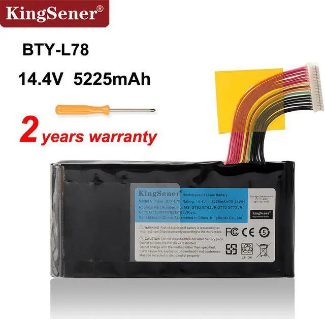 Main image of KingSener 5225mAh BTY-L78 Laptop Battery For MSI GT62 GT62VR GT80 GT80S GT73 GT73VR GT83 GT83VR GT75 GT75VR MS-1812 MS-1814
