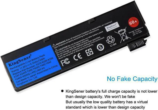 Alt view image 4 of 4 - KingSener Laptop Battery for Lenovo Thinkpad X270 X260 X240 X250 T450 T470P T450S T440S K2450 W550S P50S 45N1136 45N1738 68+