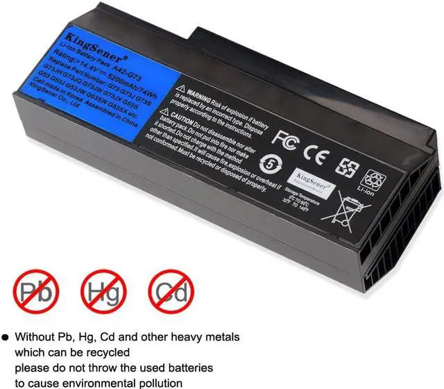 Alt view image 2 of 6 - Kingsener A42-G73 Laptop Battery for ASUS G53 G53S G53J G53JW G53SX G73 G73S G73J G73JH G73JQ G73JW G73JX G73SW G73-52