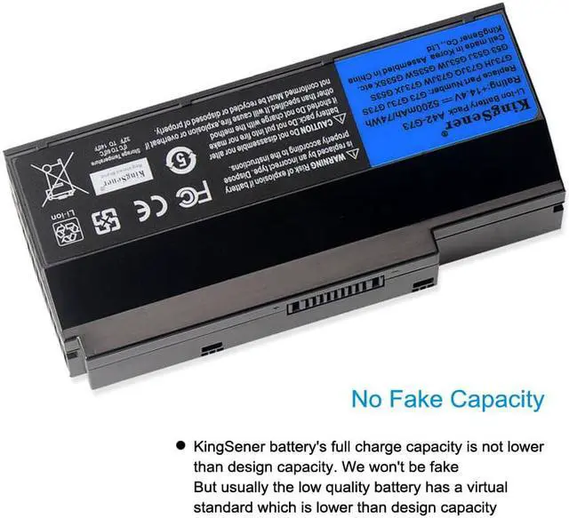 Alt view image 3 of 6 - Kingsener A42-G73 Laptop Battery for ASUS G53 G53S G53J G53JW G53SX G73 G73S G73J G73JH G73JQ G73JW G73JX G73SW G73-52