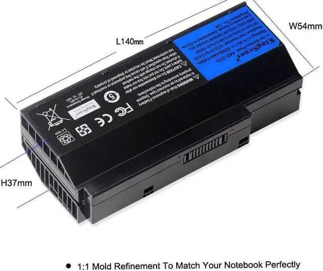 Alt view image 4 of 6 - Kingsener A42-G73 Laptop Battery for ASUS G53 G53S G53J G53JW G53SX G73 G73S G73J G73JH G73JQ G73JW G73JX G73SW G73-52