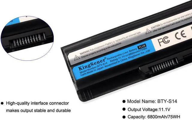 Alt view image 7 of 7 - KingSener 6800mAh 75WH BTY-S14 Laptop battery For Laptop Battery GE70 GE60 FX720 GE620 GE620DX GE70 A6500 CR41 CR61 FR720 CX70 FX700