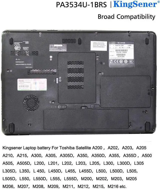 Alt view image 5 of 5 - KingSener PA3534U-1BRS Laptop Battery for Toshiba Satellite A200 A210 A300 A350 L300 L500 L500D PA3533U PA3534U PA3535U-1BAS