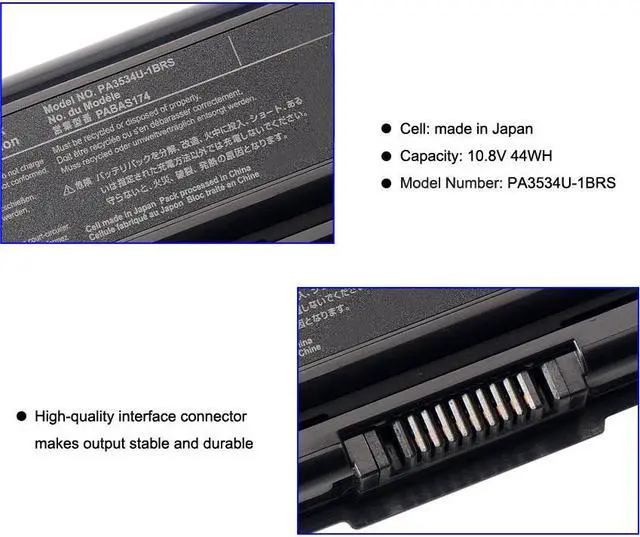 Alt view image 4 of 5 - KingSener PA3534U-1BRS Laptop Battery for Toshiba Satellite A200 A210 A300 A350 L300 L500 L500D PA3533U PA3534U PA3535U-1BAS