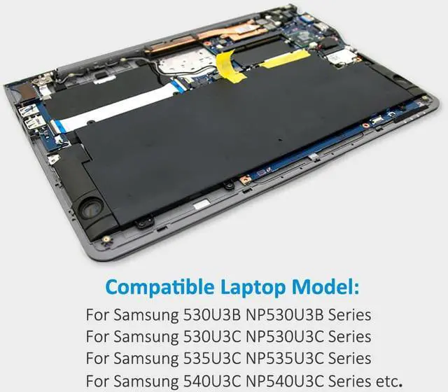 Alt view image 5 of 6 - Kingsener AA-PBYN4AB Laptop Battery For Samsung 530U3B 530U3C 535U3C 540U3C NP530U3B NP530V3C NP535U3C NP540U3C 6000mAh 45Wh