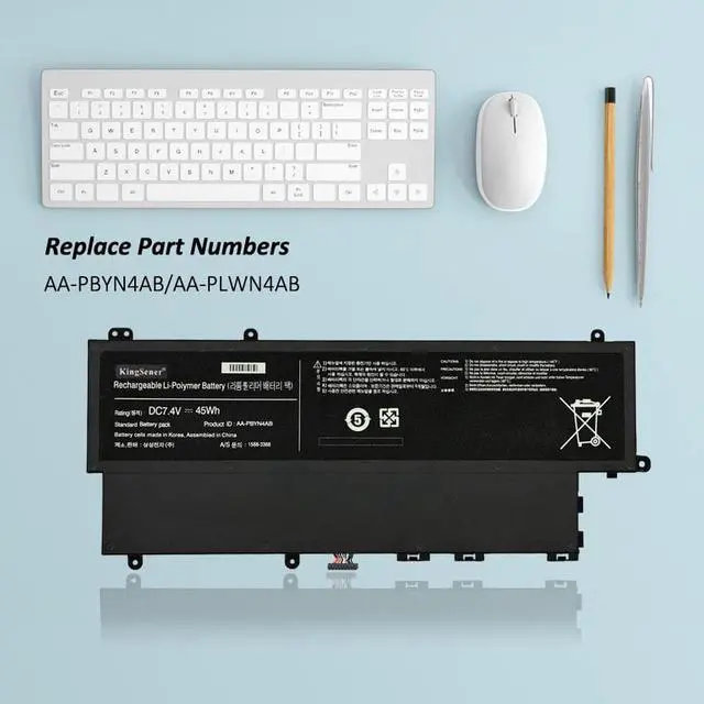 Alt view image 3 of 6 - Kingsener AA-PBYN4AB Laptop Battery For Samsung 530U3B 530U3C 535U3C 540U3C NP530U3B NP530V3C NP535U3C NP540U3C 6000mAh 45Wh