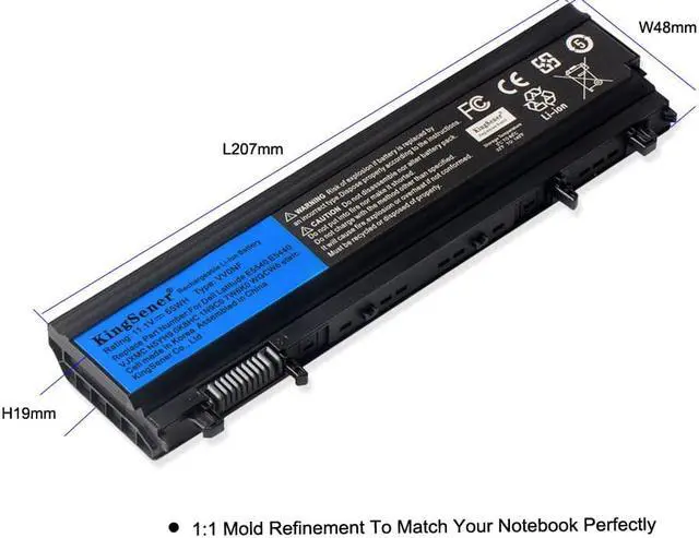 Alt view image 4 of 4 - KingSener VV0NF Laptop Battery for DELL Latitude E5440 E5540 Series VJXMC N5YH9 0K8HC 7W6K0 FT6D9 11.1V 65WH