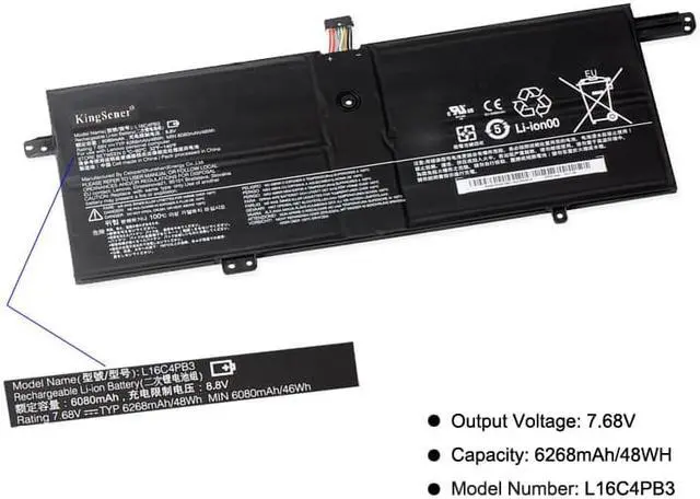 Alt view image 2 of 4 - Kingsener L16C4PB3 6268mAh Laptop Battery For Lenovo IdeaPad 720S-13ARR 720S-13IKB L16M4PB3 L16L4PB3