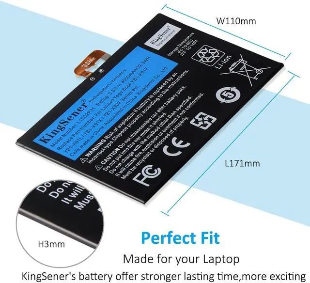 Alt view image 4 of 4 - Kingsener L15C2P31 Laptop Battery For Lenovo Yoga Book YB1-X91F X91L X91X YB1-X90F YB1-X90L Series