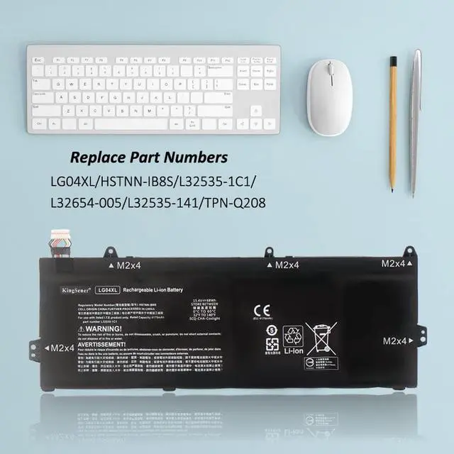 Alt view image 2 of 6 - Kingsener LG04XL HSTNN-IB8S Laptop Battery for Hp Pavilion 15-DK0015LA 15-CS1001LA 15-CS1002LA 15-CS1067TX 15-CS1068TX 15-CS1069TX 15-CS1070TX L32535-1C1 L32654-005 Series