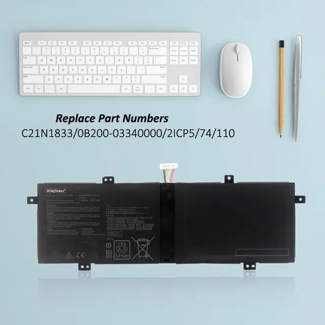 Alt view image 2 of 6 - Kingsener C21N1833 Laptop Battery For Asus ZenBook 14 UM431 UM431DA-AM020T UX431 UX431FA UX431FN UX431FL UX431DA UX431FN-AN002T UX431FL-AN018T VivoBook S14 S431FA S431FL Series