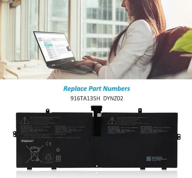 Alt view image 3 of 7 - Kingsener 916TA135H DYNZ02 Laptop Battery For Microsoft Surface Laptop Go Model 1943 12.4-Inch 39.7Wh/5235mAh 7.58V