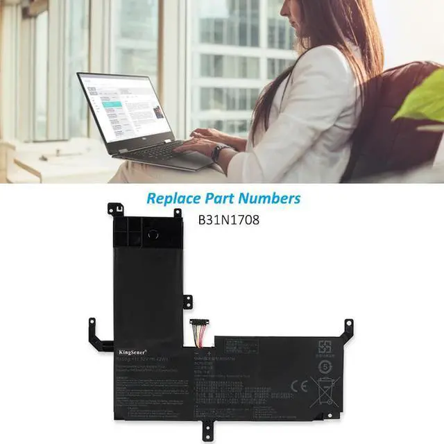 Alt view image 3 of 6 - Kingsener B31N1708 Laptop batter For Asus VivoBook Flip TP510 TP510UA TP510UF TP510UQ TP510UA-1A TP510UF-1A TP510UQ-1A TP510UQ-E8034T Series 11.52V 42WH