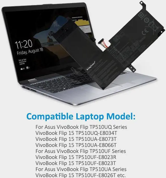 Alt view image 6 of 6 - Kingsener B31N1708 Laptop batter For Asus VivoBook Flip TP510 TP510UA TP510UF TP510UQ TP510UA-1A TP510UF-1A TP510UQ-1A TP510UQ-E8034T Series 11.52V 42WH