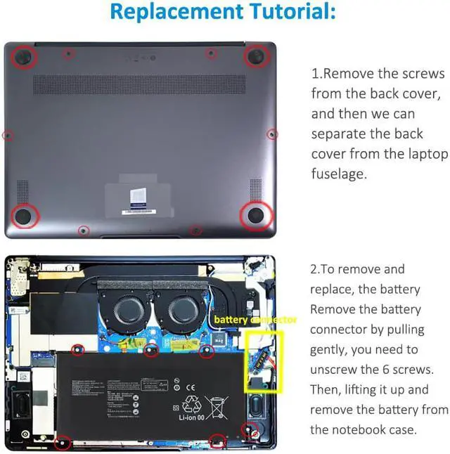 Alt view image 7 of 7 - Kingsener HB4593J6ECW Laptop Battery For Huawei MateBook 13 2020 WRT-W19 WX9 W29 i7 HN-W19L W19R WRT-W09 W19L WRTB-WFH9L WRTB-WFH9F WRTB-WAH9L Notebook