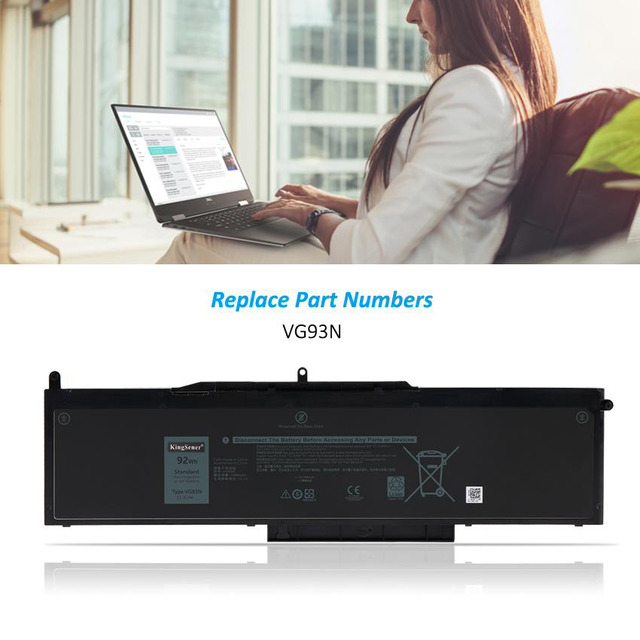Dell VG93N Batteria Originale 92Wh Per Precision 3520 E Latitude 5580 – 11,4V, 7600mAh, Polimero Di Litio