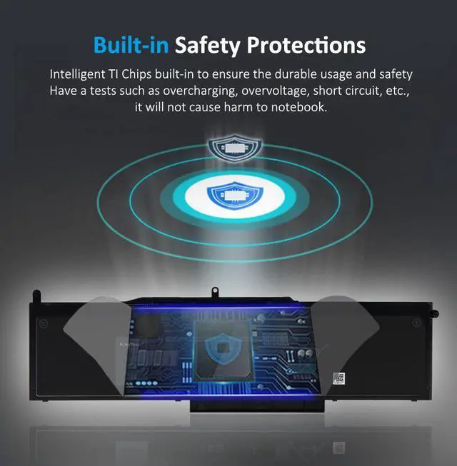 Alt view image 6 of 7 - Kingsener VG93N 92WH Laptop battery For Dell Precision 15 3520 3530 For Dell Latitude 5591 5495 5590 5580 5490 5480