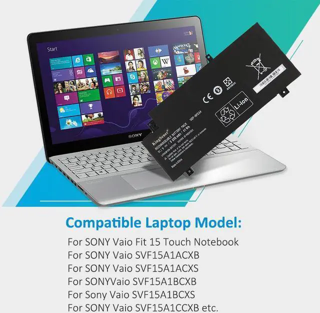 Alt view image 5 of 6 - KingSener VGP-BPS34 Laptop Battery For SONY Vaio Fit 15 Touch SVF15A1ACXB SVF15A1ACXS SVF14A BPS34 VGP-BPL34 3650mAh