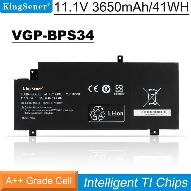 Main image of KingSener VGP-BPS34 Laptop Battery For SONY Vaio Fit 15 Touch SVF15A1ACXB SVF15A1ACXS SVF14A BPS34 VGP-BPL34 3650mAh