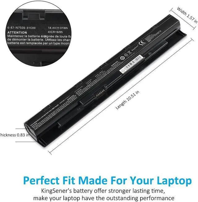 Alt view image 6 of 7 - Kingsener N750BAT-4 6-87-N750S-31C00 Laptop Battery For Clevo N750BU N751BU N750WU Notebook 6-87-N750S-4EB1 6-87-N750S-4EB2 6-87-N750S-3CF1 14.4V 31WH