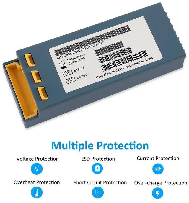 Alt view image 4 of 7 - Kingsener M3863A Lithium Battery for Heartstart FR2 Defibrillator Battery  M3860A M3861A M3840A