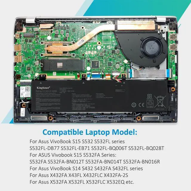 Alt view image 5 of 7 - Kingsener C31N1843 Laptop Battery For ASUS VivoBook S14 S432 S432FA S432FL S15 S532 S532FA S532FL X432FA X432FA-2S X532FA X532FL