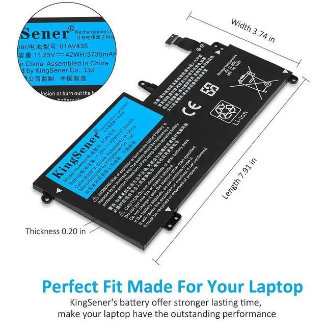 Alt view image 5 of 7 - Kingsener 01AV436 Laptop Battery For Lenovo ThinkPad 13 S2 1st Gen 2 13 Chromeboo Series SB10J78998 01AV400 01AV401 01AV402 SB10J78999 01AV435 01AV437 SB10J78997