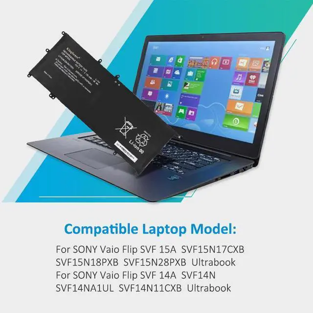 Alt view image 6 of 6 - KingSener VGP-BPS40 Laptop Battery For SONY Vaio Flip 14A SVF14N SVF 15A SVF15N17CXB VGP-BPS40 15V 3170mAh Free 2 Years Warranty