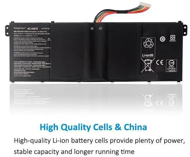 Alt view image 2 of 5 - KingSener AC14B7K Laptop Battery For Acer Spin 5 SP515-51GN Swift SF314-52 For Acer Nitro 5 AN515-42 15.28V 3320mAh/50.7WH