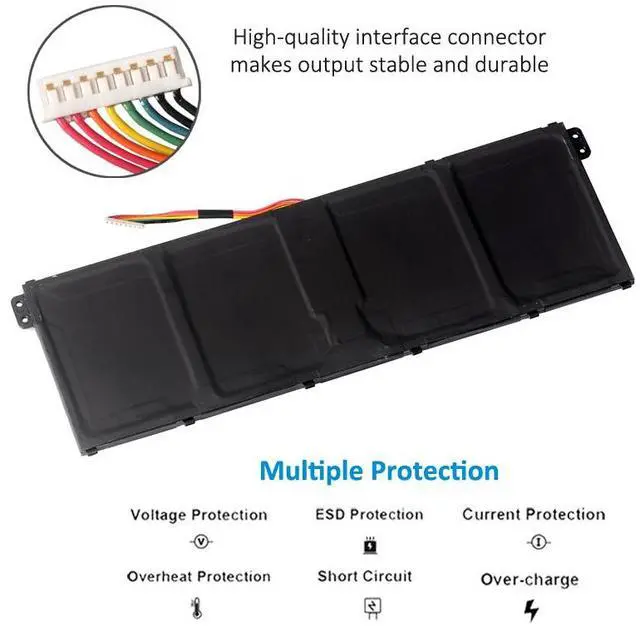 Alt view image 4 of 5 - KingSener AC14B7K Laptop Battery For Acer Spin 5 SP515-51GN Swift SF314-52 For Acer Nitro 5 AN515-42 15.28V 3320mAh/50.7WH