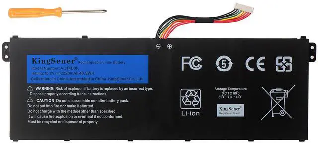Main image of KingSener AC14B3K Laptop Battery For Acer Aspire R5-571T R5-571TG S14 CB3-511 Swift 3 SF314-51 R 11 R3-131T S14 15.2V 3220mAh