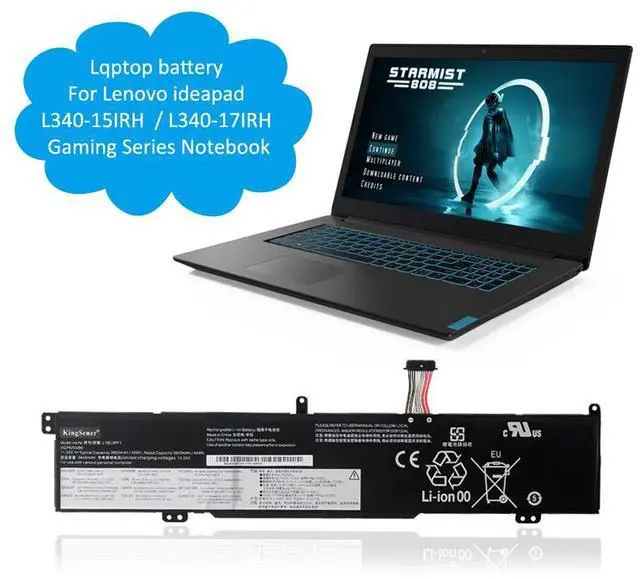 Alt view image 2 of 6 - Kingsener L18C3PF1 11.52V 45Wh Laptop Battery For Lenovo Ideapad L340-15IRH L340-17IRH Gaming Series L18M3PF1 5B10T04975 5B10W67350 5B10T04976 5B10W67336 SB10W67243 3950mAh