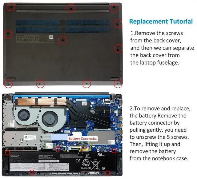 Alt view image 6 of 6 - Kingsener L18C3PF1 11.52V 45Wh Laptop Battery For Lenovo Ideapad L340-15IRH L340-17IRH Gaming Series L18M3PF1 5B10T04975 5B10W67350 5B10T04976 5B10W67336 SB10W67243 3950mAh