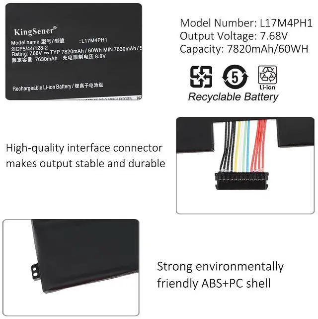 Alt view image 6 of 7 - Kingsener L17C4PH1 Laptop Battery For Lenovo Yoga 7 Pro-13IKB C930-13IKB 81EQ 81C4 Notebook L17M4PH1 L17M4PH2 5B10Q82425 5B10Q82426