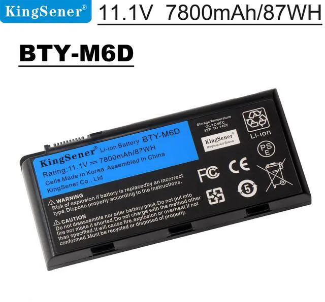 Main image of Kingsener BTY-M6D Laptop Battery for MSI GT60 GT70 GX780R GX680 GX780 GT780R GT660R GT663R GX660 GT680R GT783R 9CELLS Replacement Notebook Battery