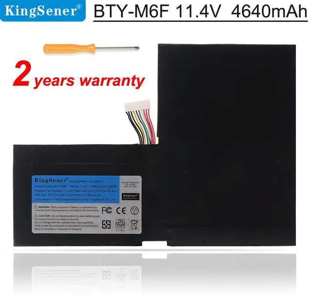 Main image of KingSener BTY-M6F Laptop Battery For MSI GS60 MS-16H2 MS-16H4 2PL 6QE 2QE 2PE 2QC 2QD 6QC 6QC-257XCN Series 11.4V 4640mAh Replacement Tablet Battery