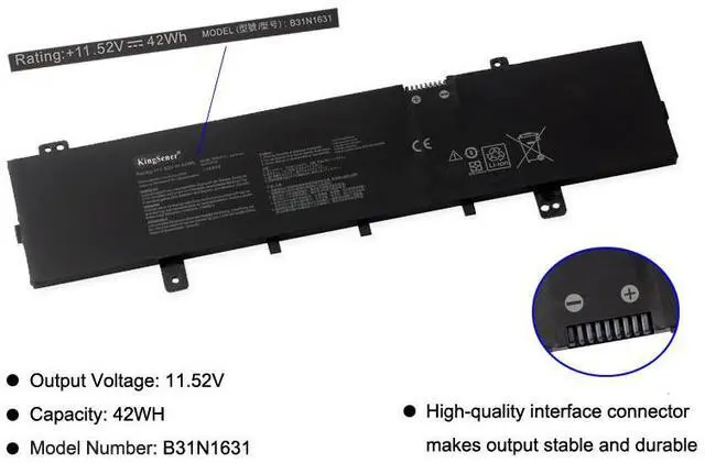 Alt view image 2 of 3 - Kingsener B31N1631 Laptop Battery For ASUS VivoBook 15 X505ZA X505BA X505BP F505 F505ZA F505BA X505ZA-BQ012T X505BA-1A