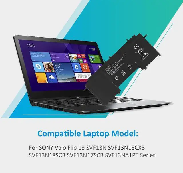 Alt view image 5 of 6 - KingSener VGP-BPS41 Loptop Battery For Sony Vaio Flip 13 SVF13N SVF13N13CXB SVF13N18SCB SVF13N17SCB SVF13NA1PT 11.25V 36Wh