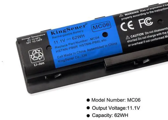 Alt view image 6 of 7 - Kingsener MC04 MC06 Laptop Battery for HP Envy m7-n109dx m7-n011dx 17-r Series HSTNN-PB6R HSTNN-PB6L