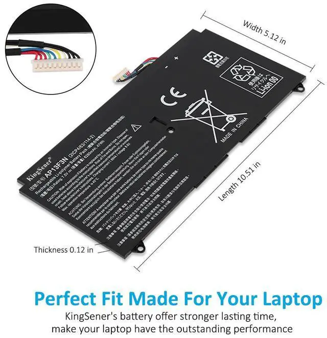 Alt view image 5 of 7 - KingSener AP13F3N Laptop battery For Aspire S7-392 S7-392-9890 2ICP4/63/114-2 7.5V 6280mAh/47WH