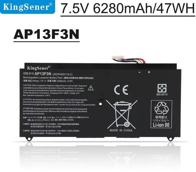 Main image of KingSener AP13F3N Laptop battery For Aspire S7-392 S7-392-9890 2ICP4/63/114-2 7.5V 6280mAh/47WH
