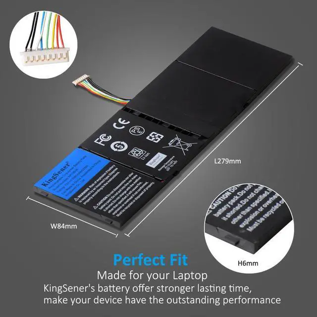 Alt view image 6 of 7 - KingSener AP13B3K AP13B8K Laptop Battery for Acer Aspire V5-472G V5-572G V5-573G V5-472G V5-473G V5-552G M5-583P V5-572P V7-582PG V7-482P R7-571 V7-582PG