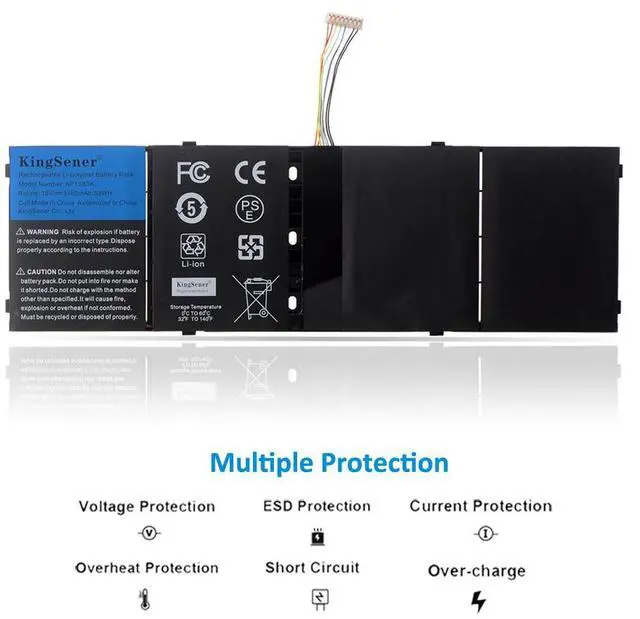 Alt view image 2 of 7 - KingSener AP13B3K AP13B8K Laptop Battery for Acer Aspire V5-472G V5-572G V5-573G V5-472G V5-473G V5-552G M5-583P V5-572P V7-582PG V7-482P R7-571 V7-582PG