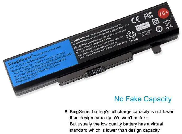 Alt view image 2 of 7 - KingSener Laptop Battery for Lenovo ThinkPad Edge E430 E440 E431 E435 E530 E531 E535 E540 E430C E545 K49A E49 45N1043/42 75+

KingSener L11S6Y01 Laptop Battery for Lenovo ThinkPad Y480 B480 B490 Y580