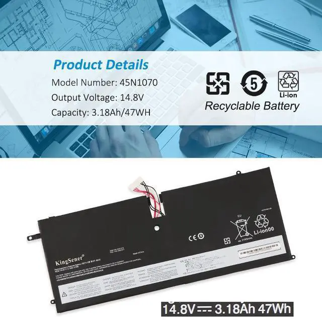Alt view image 3 of 6 - KingSener 45N1070 45N1071 Laptop Battery For Lenovo ThinkPad X1 Carbon Series 3443 3444 3448 3460 3446 344325C Series Tablet 14.8V 3.11Ah 47WH