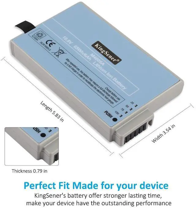 Alt view image 4 of 6 - KingSener M4605A Battery For IntelliVue MP20 MP40 MP5 MP5T Patient Monitor